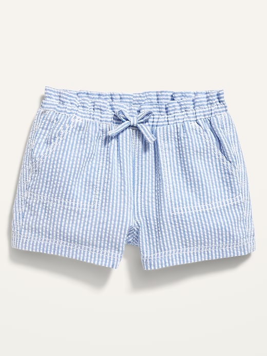 View large product image 1 of 2. Seersucker-Stripe Pull-On Shorts for Baby