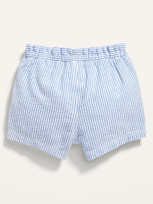 View large product image 2 of 2. Seersucker-Stripe Pull-On Shorts for Baby