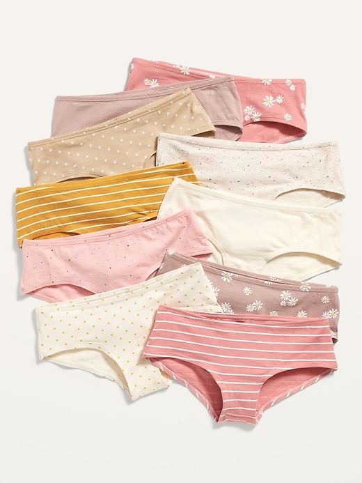 View large product image 1 of 1. Printed 10-Pack Hipster Underwear for Girls
