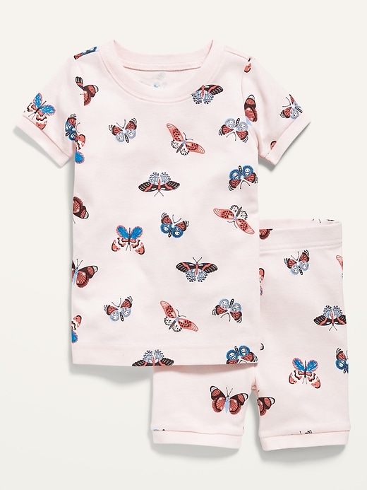 View large product image 1 of 1. Unisex Printed Short-Sleeve Pajama Set for Toddler & Baby