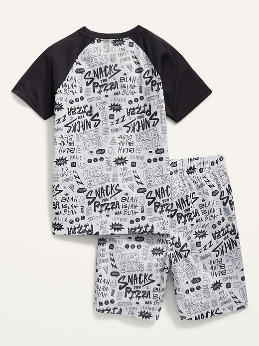 View large product image 2 of 2. Graphic Raglan Pajama Set For Boys