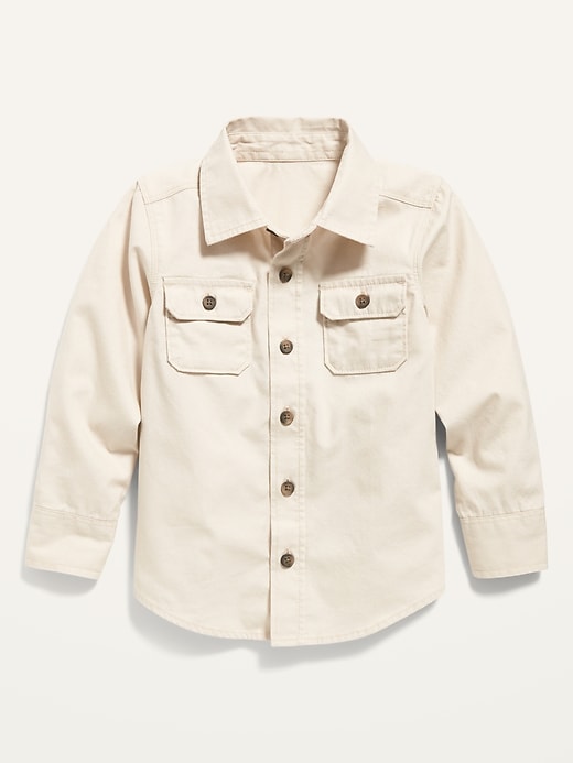 View large product image 1 of 2. Long-Sleeve Utility Shirt for Toddler Boys