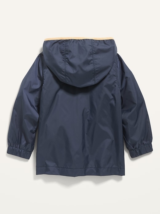 View large product image 2 of 2. Hooded Half-Zip Windbreaker Jacket for Toddler Boys