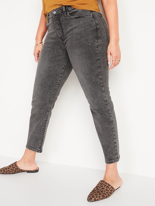 Image number 5 showing, High-Waisted O.G. Straight Ankle Gray Button-Fly Jeans for Women