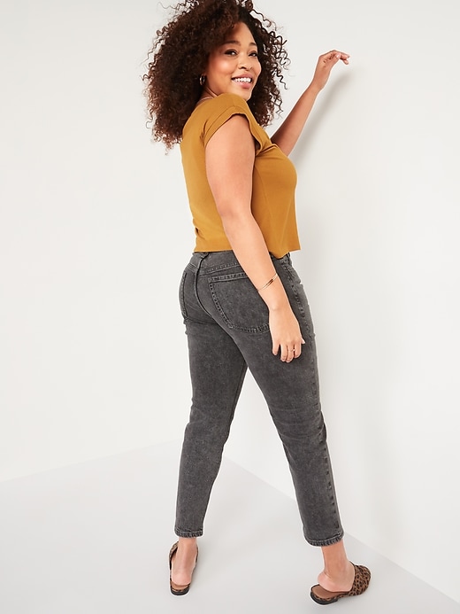 Image number 6 showing, High-Waisted O.G. Straight Ankle Gray Button-Fly Jeans for Women