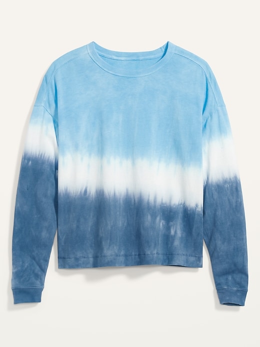 Image number 4 showing, Loose Dip-Dyed Easy Long-Sleeve Tee for Women