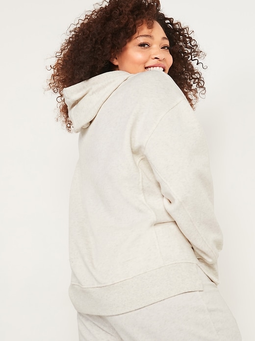 Image number 2 showing, Oversized Rib-Knit Funnel-Neck Pullover Hoodie for Women