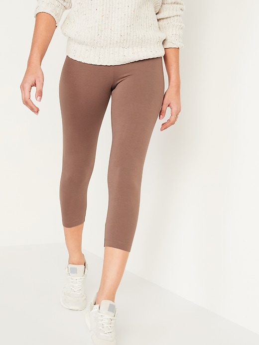 View large product image 1 of 2. High-Waisted Cropped Leggings For Women