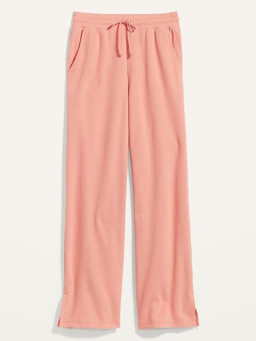 High-Waisted French-Rib Wide-Leg Lounge Pants for Women