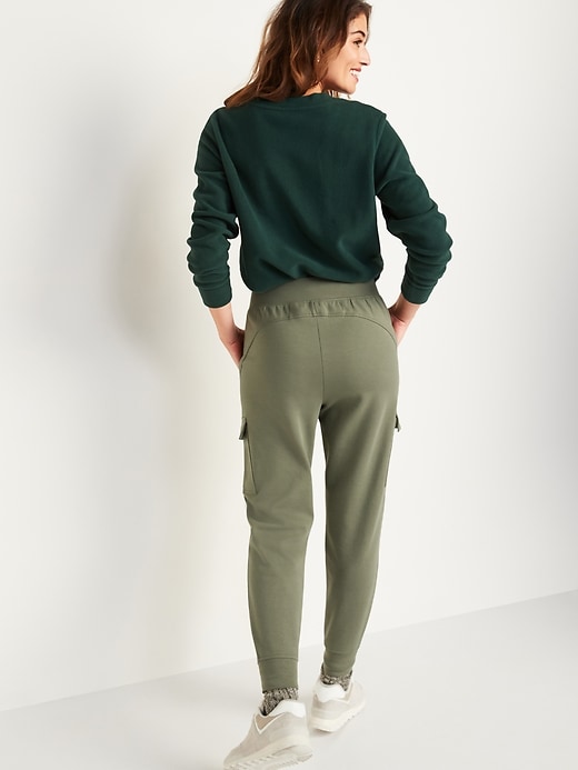 Image number 2 showing, High-Waisted Dynamic Fleece Cargo Jogger Sweatpants