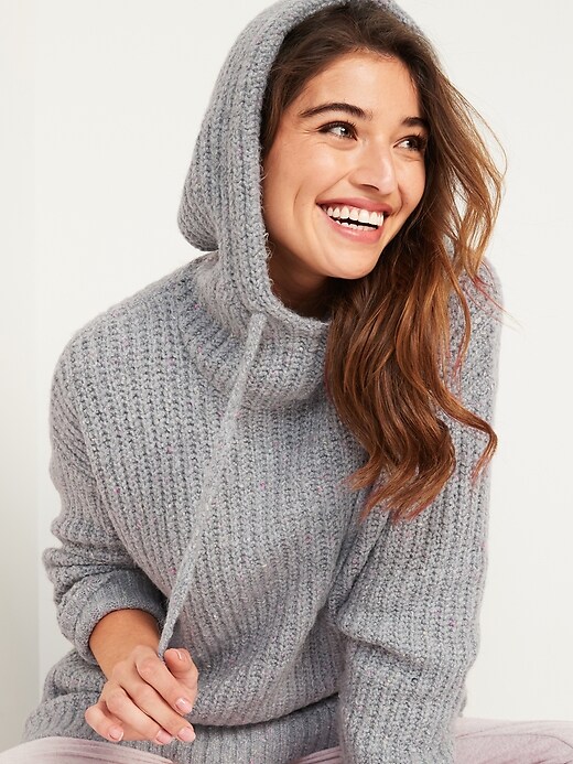 Image number 3 showing, Cozy Textured Pullover Sweater Hoodie for Women