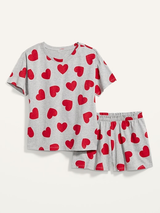 View large product image 2 of 2. Graphic Jersey-Knit Pajama Top & Pajama Shorts Set