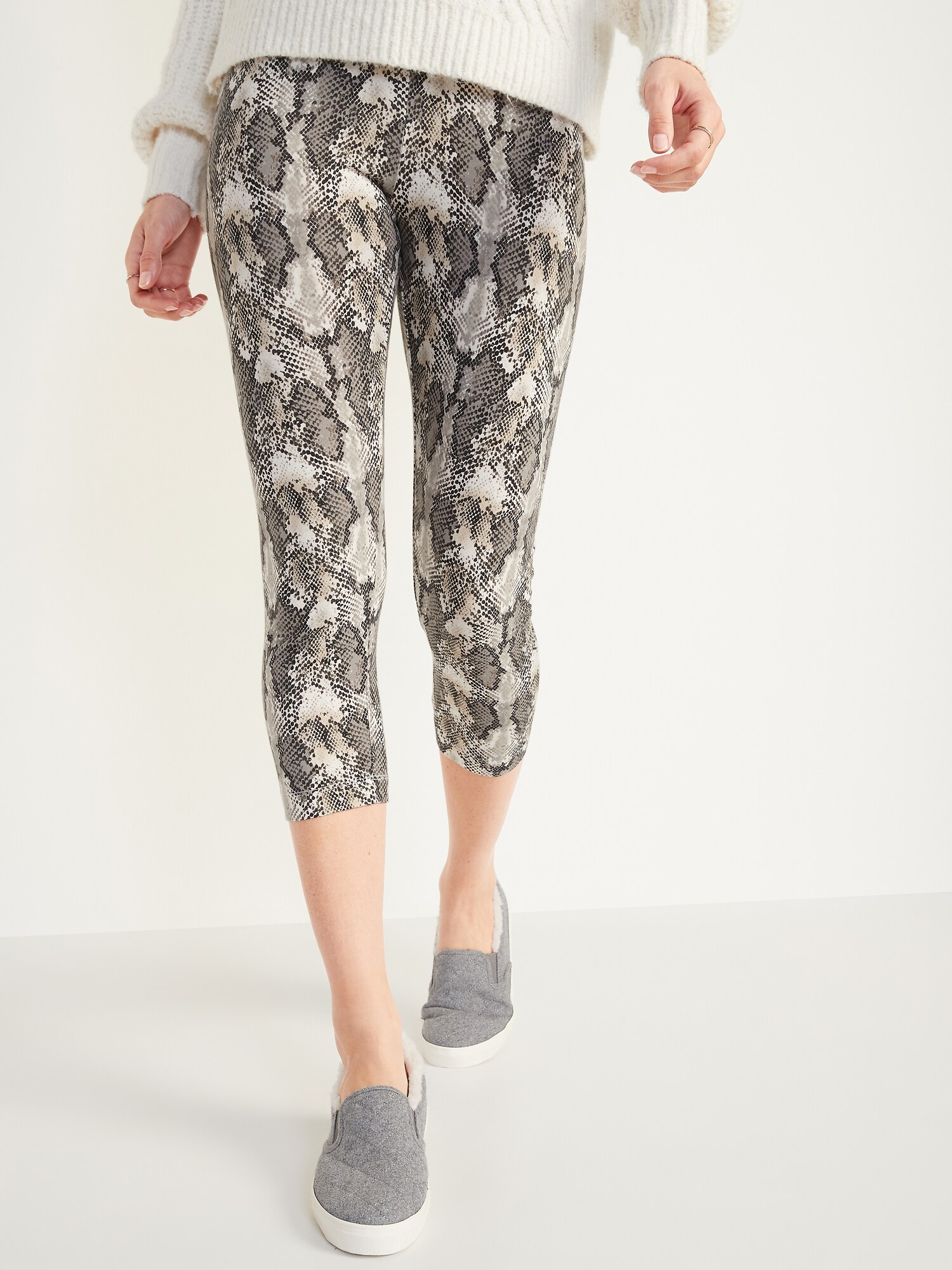 High-Waisted Printed Cropped Leggings For Women, Old Navy