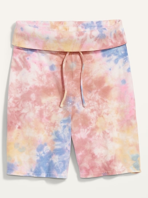 Image number 4 showing, Rib-Knit Waist Tie-Dye Jersey Pajama Shorts -- 7-inch inseam