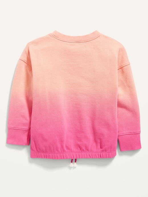 View large product image 2 of 2. Oversized Vintage Dip-Dye Pullover Sweatshirt for Toddler Girls