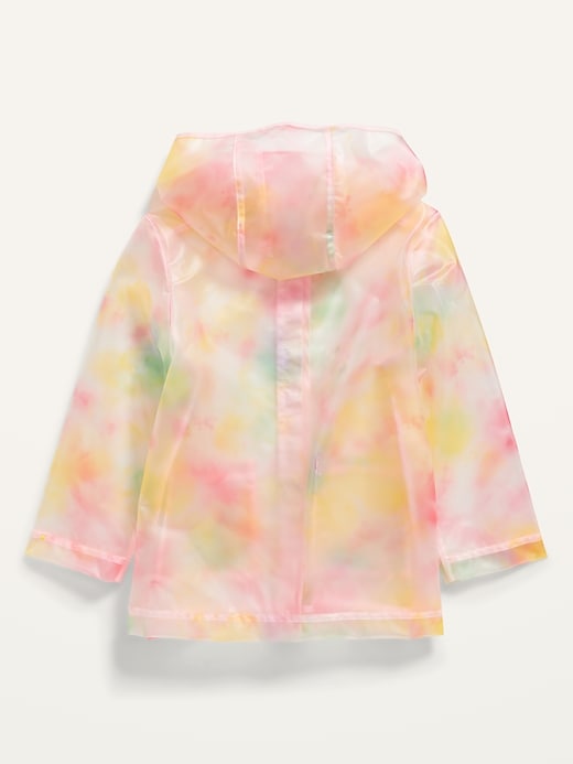 View large product image 2 of 2. Water-Resistant Translucent Hooded Rain Jacket for Toddler Girls