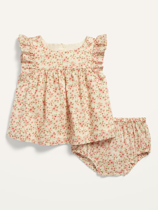 View large product image 1 of 1. Floral Flutter-Sleeve Top and Bloomers Set for Baby