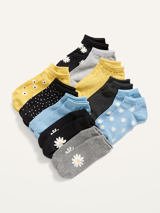 View large product image 1 of 1. Printed 10-Pack Ankle Socks for Girls