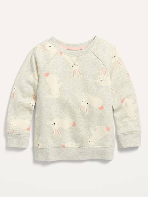 Vintage Bunny-Print Raglan Pullover Sweatshirt for Toddler Girls | Old Navy