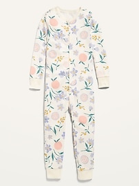 Image number 1 showing, Unisex Snug-Fit 2-Way-Zip Printed Pajama One-Piece for Toddler & Baby