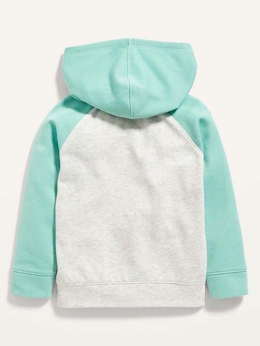 View large product image 2 of 2. Unisex Color-Blocked Raglan Zip Hoodie for Toddler