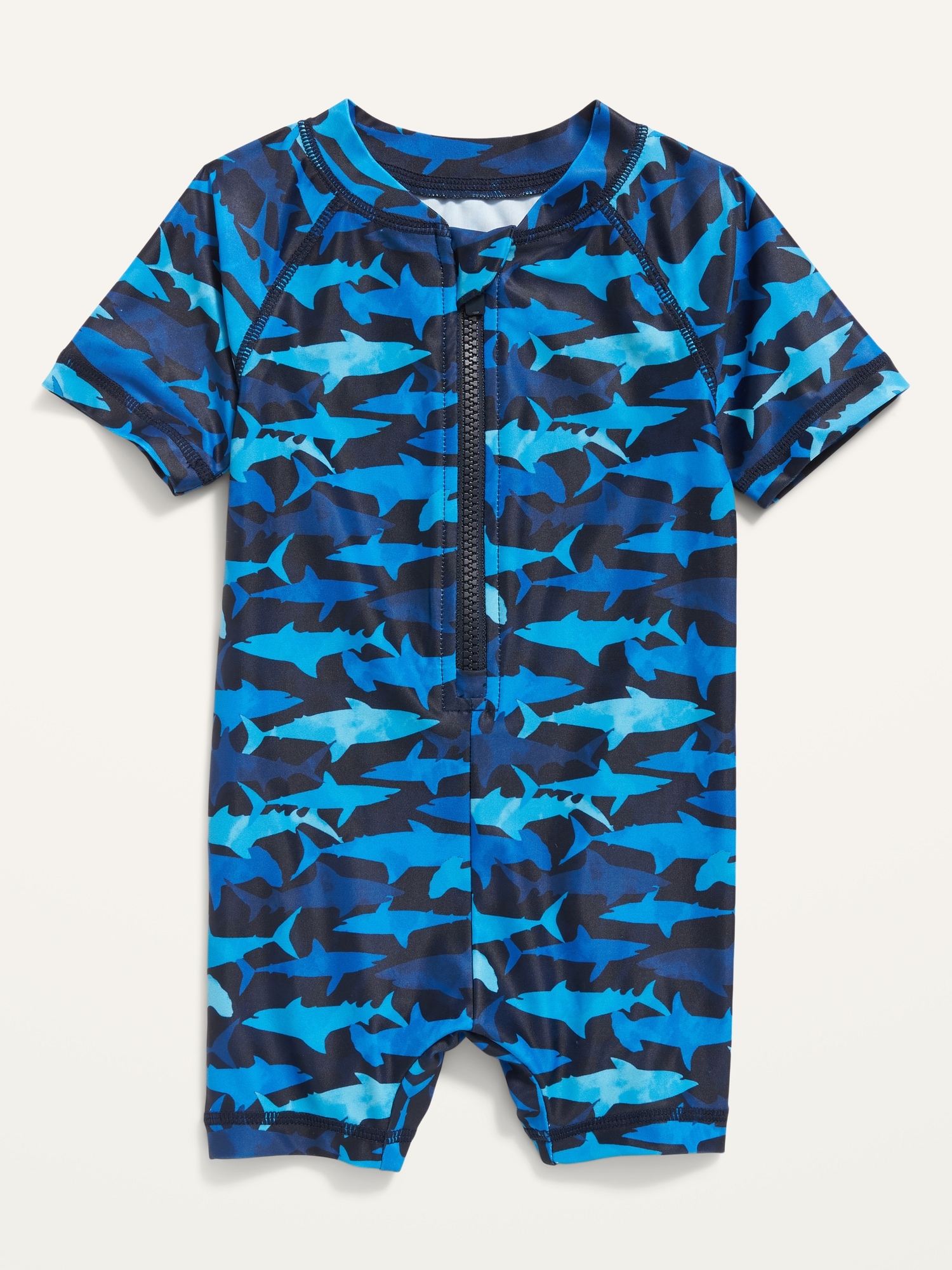 Zip-Front Rashguard One-Piece Swimsuit for Baby