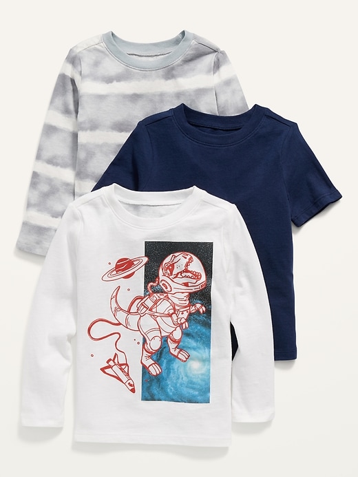 View large product image 1 of 1. Unisex Crew-Neck Tee Variety 3-Pack for Toddler