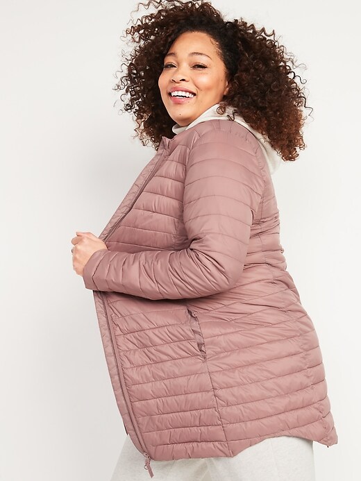 Image number 5 showing, Go-H20 Water-Resistant Long Narrow-Channel Puffer Jacket