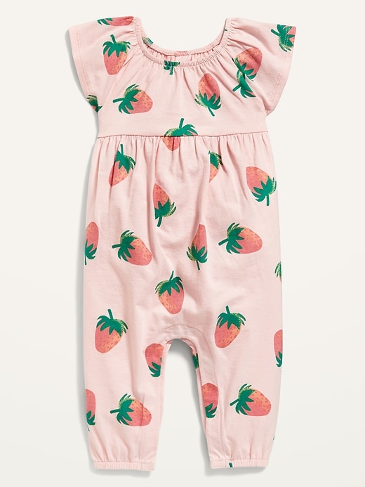 View large product image 1 of 2. Flutter-Sleeve Jersey Jumpsuit for Baby