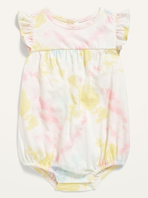 View large product image 1 of 1. Printed Flutter-Sleeve Romper for Baby