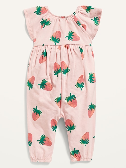 View large product image 2 of 2. Flutter-Sleeve Jersey Jumpsuit for Baby