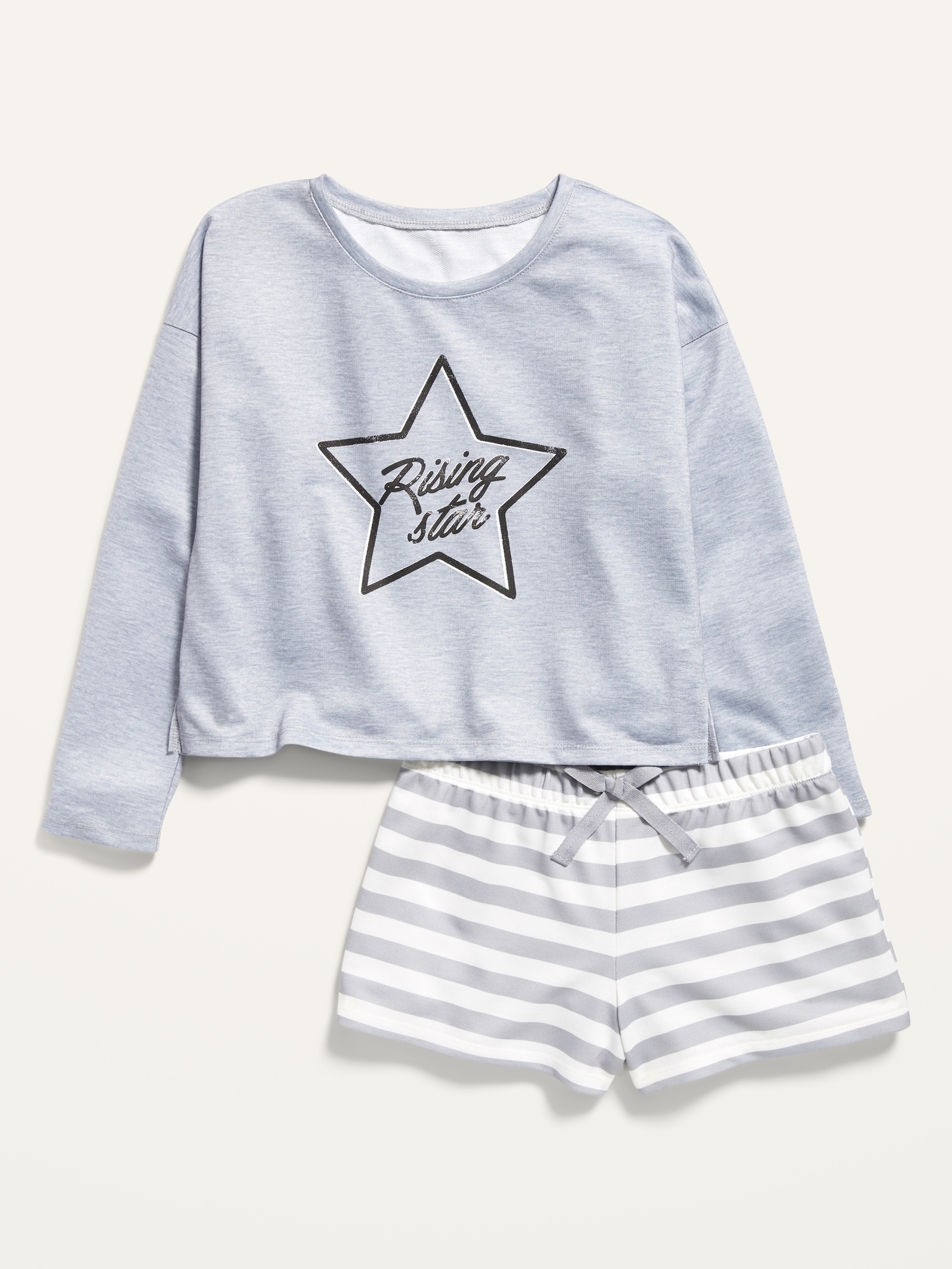 French Terry Pajama Top & Pajama Shorts Set for Girls | Old Navy