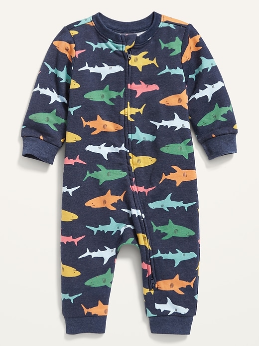 View large product image 1 of 1. Printed French Terry One-Piece For Baby