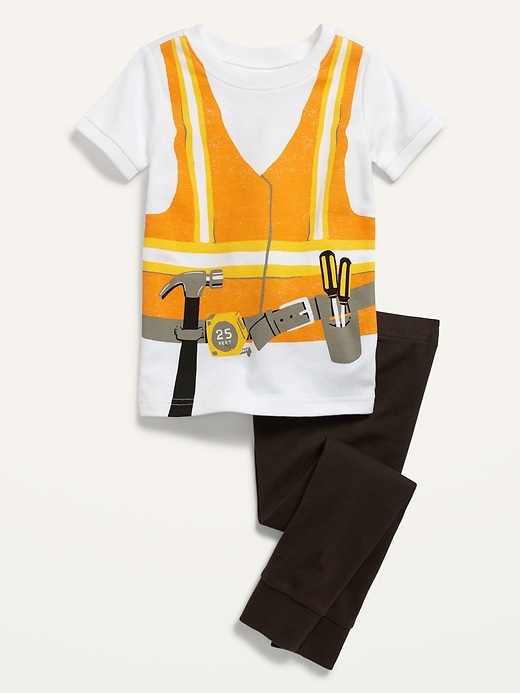 View large product image 1 of 1. Unisex Construction Worker Costume Pajama Set for Toddler & Baby