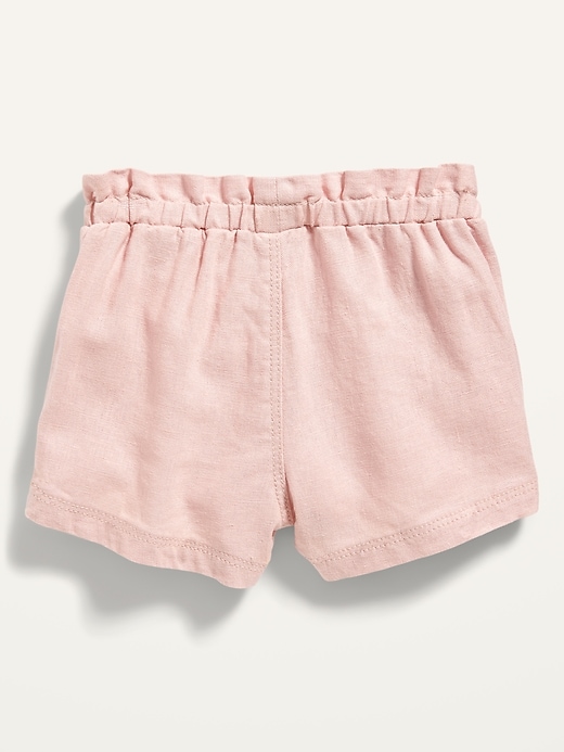 View large product image 2 of 2. Linen-Blend Pull-On Shorts for Baby