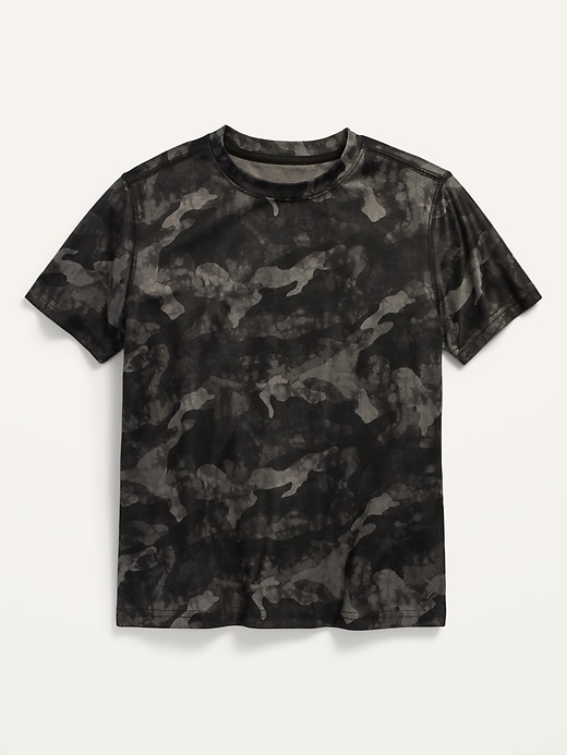 View large product image 1 of 1. Go-Dry Short-Sleeve Camo-Print Mesh Performance T-Shirt For Boys