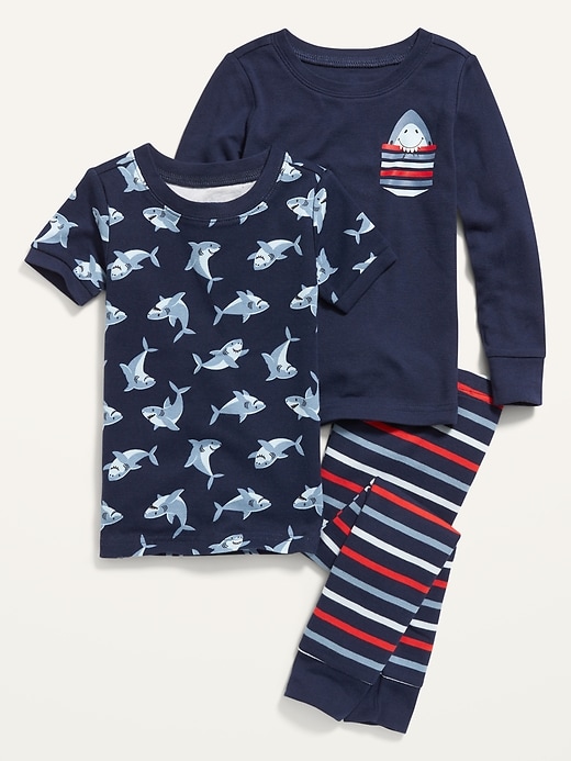 Unisex 3-Piece Printed Pajama Set for Toddler & Baby