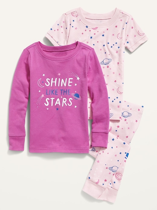 View large product image 1 of 1. Unisex 3-Piece Graphic Pajama Set for Toddler & Baby