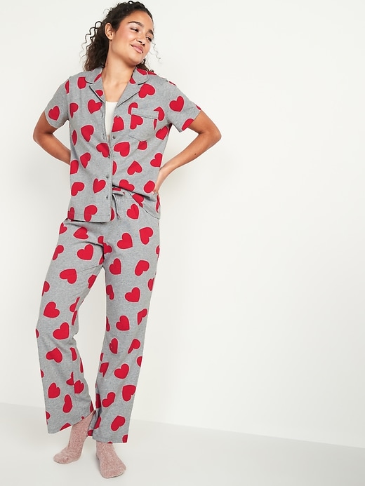 Image number 1 showing, Printed Jersey-Knit Pajama Top & Pajama Pants Set