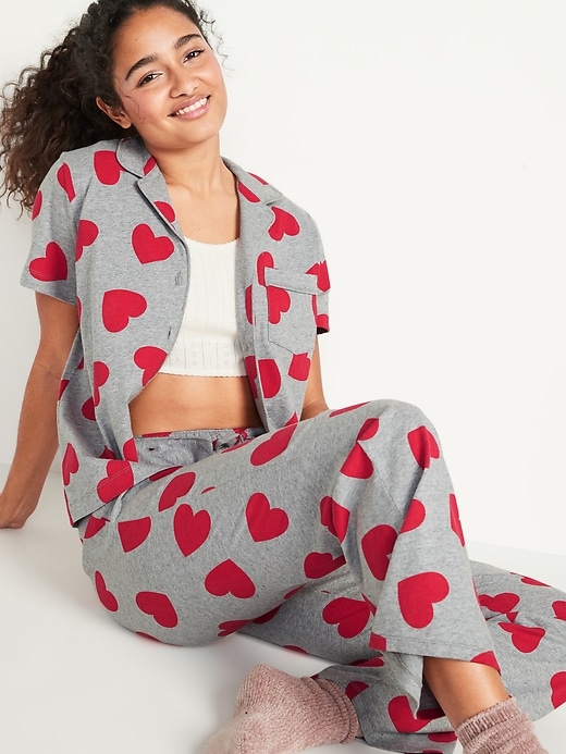 Image number 3 showing, Printed Jersey-Knit Pajama Top & Pajama Pants Set