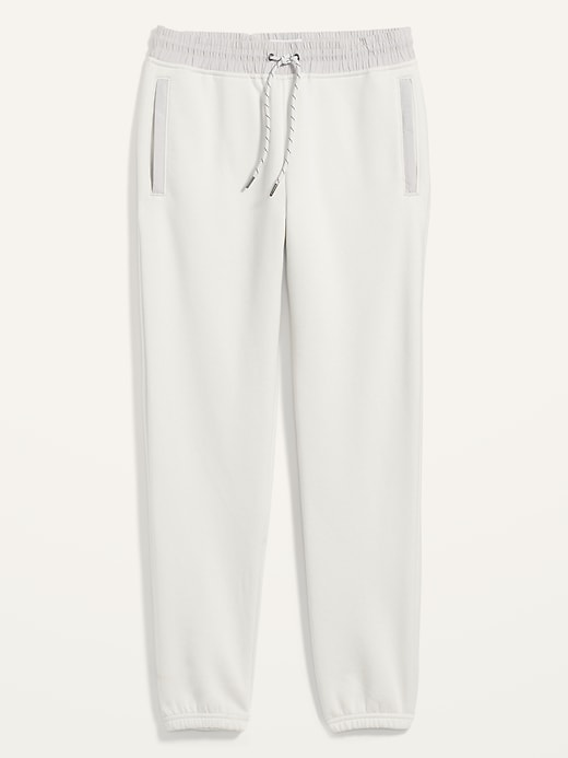 View large product image 1 of 1. Tapered Woven-Trim Zip-Pocket Sweatpants