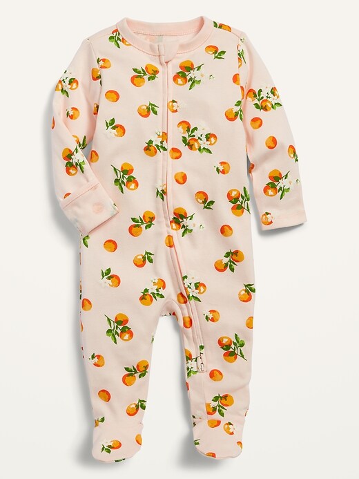 View large product image 1 of 1. Unisex Sleep & Play Printed Footed One-Piece for Baby