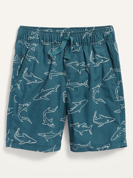 View large product image 1 of 1. Functional-Drawstring Printed Poplin Shorts for Toddler Boys