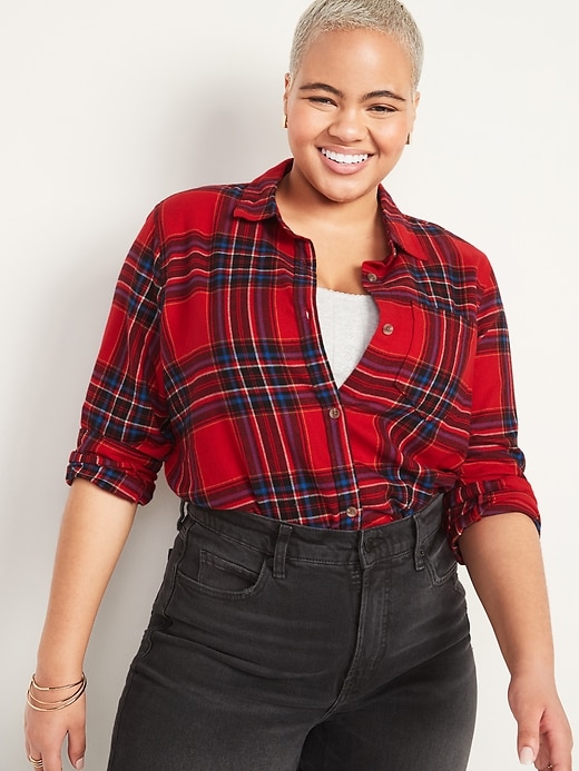Old Navy Classic Plaid Flannel Shirt for Women. 1