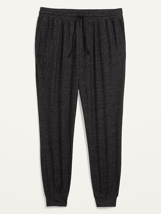Image number 4 showing, High-Waisted Soft-Brushed Plush-Knit Plus-Size Jogger Lounge Pants