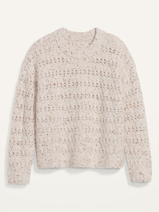 Image number 4 showing, Textured Cable-Knit Pointelle Sweater for Women