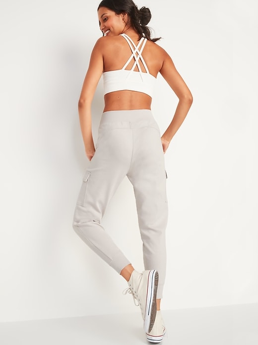 Image number 2 showing, High-Waisted Dynamic Fleece Cargo Jogger Sweatpants for Women