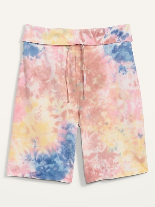 Image number 4 showing, Rib-Knit Waist Tie-Dye Plus-Size Pajama Shorts -- 9-inch inseam