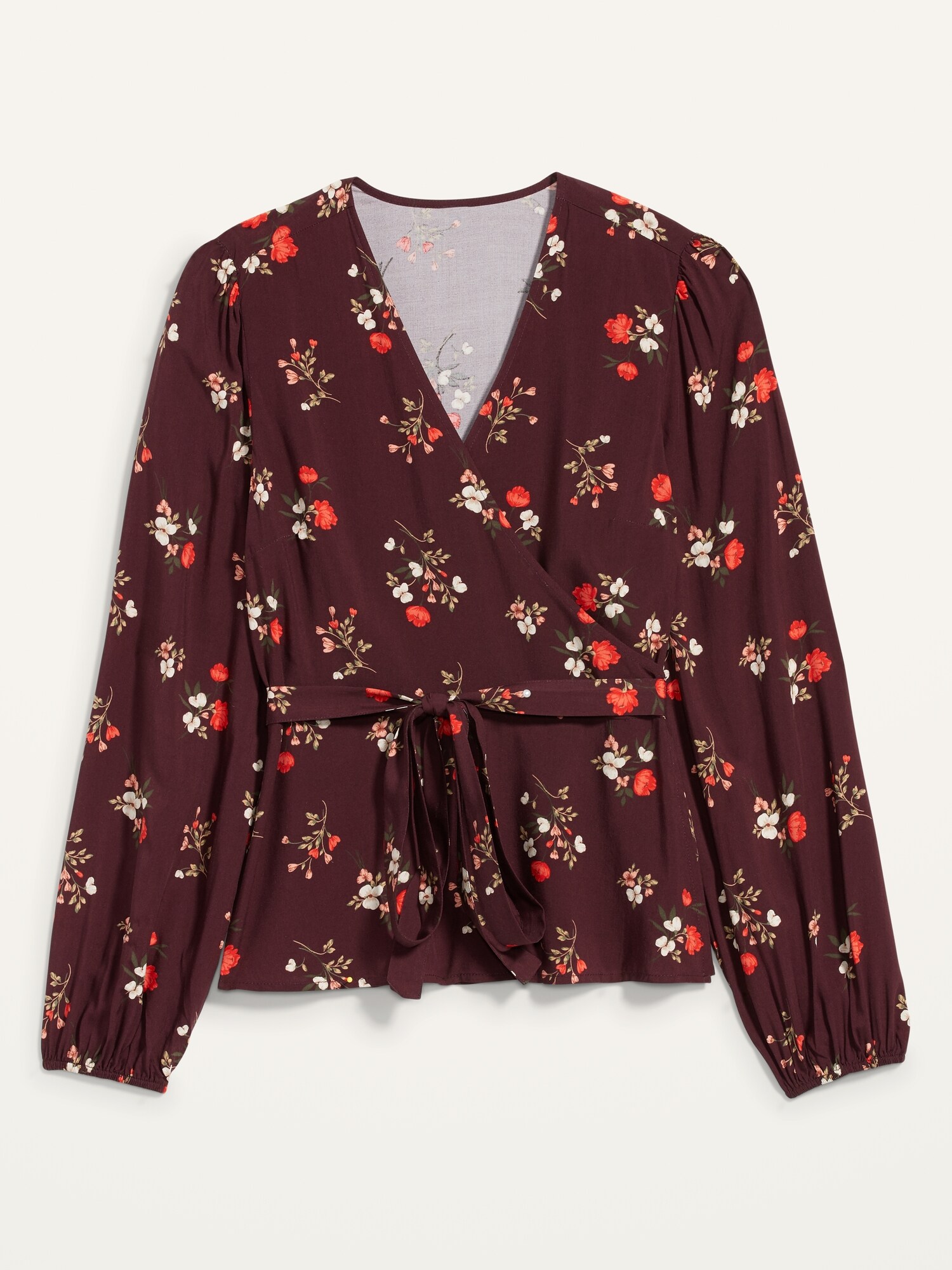 FloralPrint TieBelt Wrap Blouse Old Navy