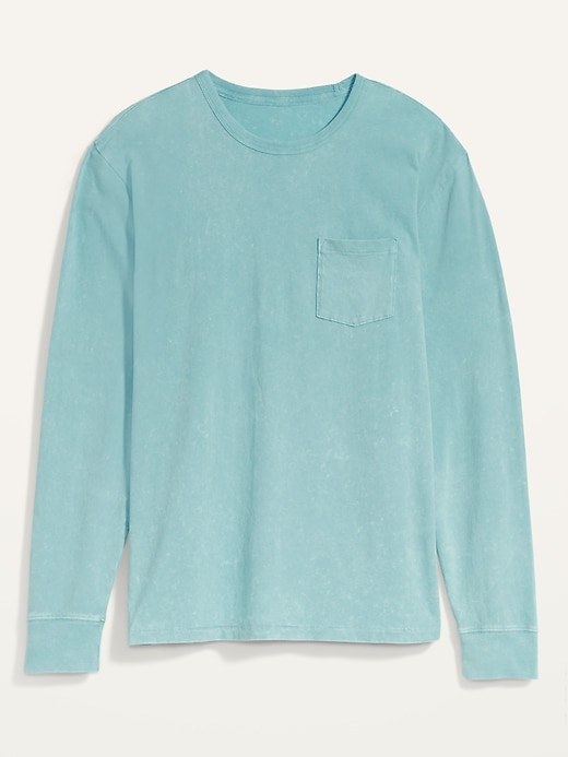 View large product image 1 of 2. Vintage Gender-Neutral Garment-Dyed Long-Sleeve Pocket Tee for Adults